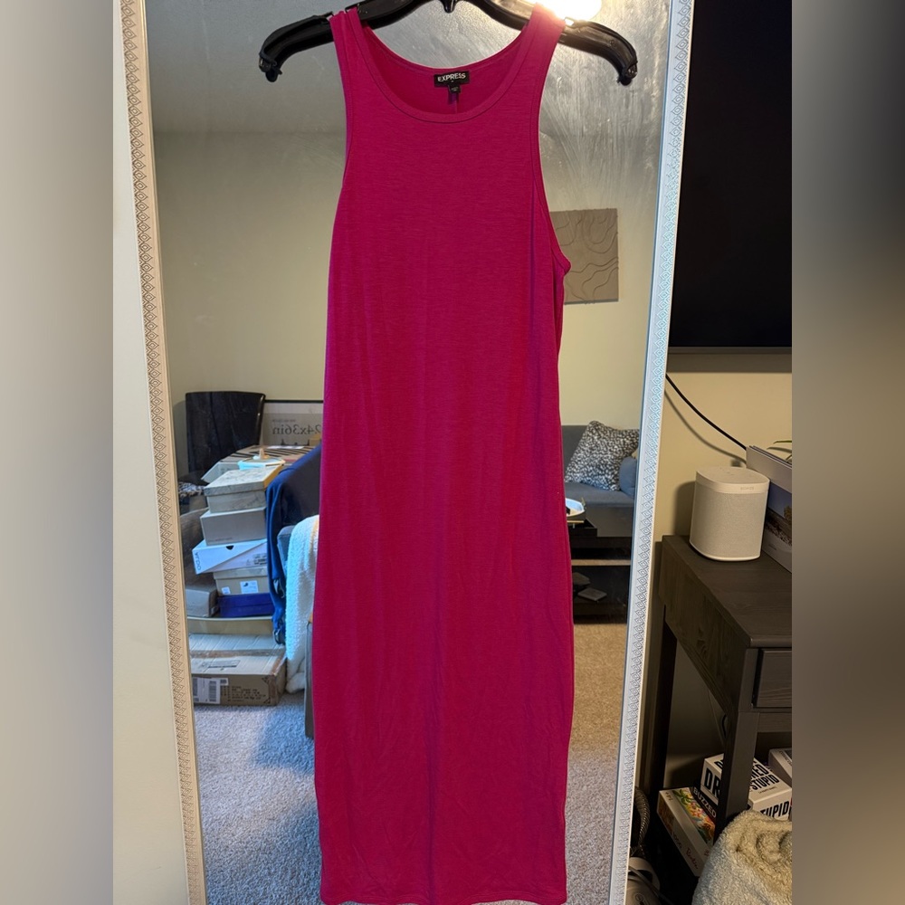 Express Magenta Sleeveless Maxi Dress